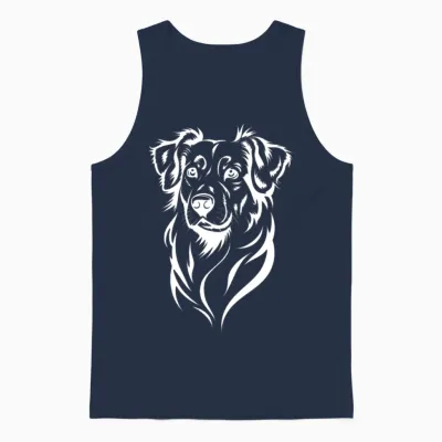 Loyal Dog – Detailed Dog Illustration Unisex Tank Top - Navy