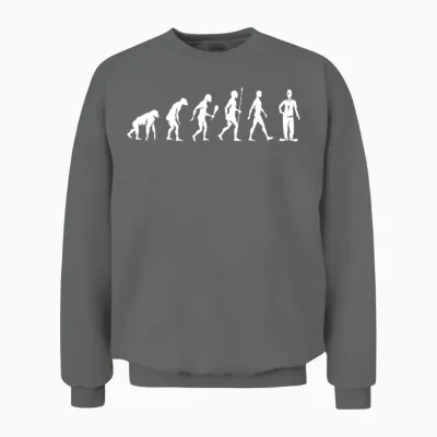Funny Comedian Evolution Comedy Gift Idea Unisex Sweatshirt - Graphite Heather