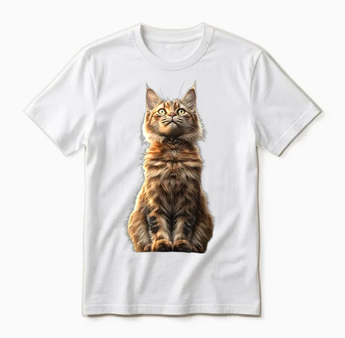 Maine Coon Chat Cat Amoureux Des Chats Maine Coon Doux Unisex T-Shirt in White