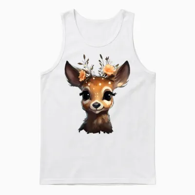 Deer Deer T-Shirt Women's Costume Shirt Dirndl Shirt Costume T-Shirt, Black Unisex Tank Top - White