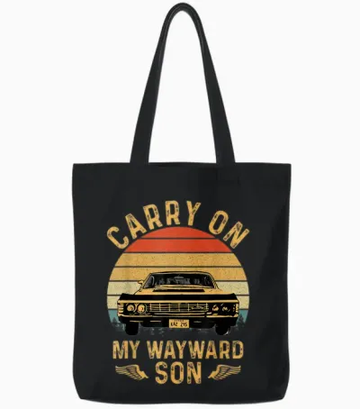 Carry on Classic Art My Wayward Funny Movie Graphic Son Tote Bags - Black