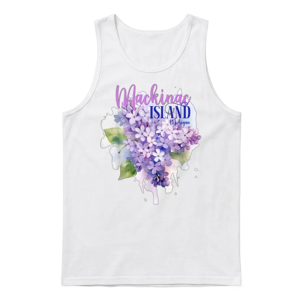 Mackinac Island Michigan Lilacs Lilac Festival Sta Unisex Tank Top - White