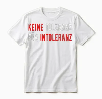 Keine Toleranz Für Intoleranz Protest Gegen Rechts Unisex T-Shirt - White