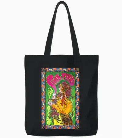 Official Pink Floyd Women's Vintage Band Marquee 1966 Tote Bags - Black