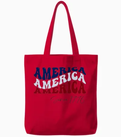 America Retro Tote Bags - Red