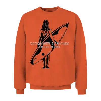 Retro Surfing Girl Unisex Sweatshirt - Orange