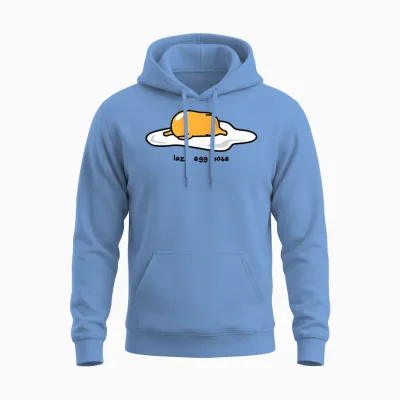 Gudetama the Lazy Egg Yoga Pose T-Shirt Small Unisex Hoodie - Carolina Blue