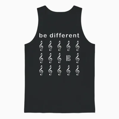 Viola Alto Key Saying Be Different Musician T-Shirt, Black, S Unisex Tank Top - Black