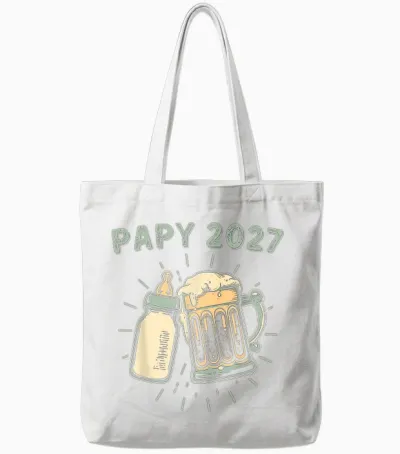 Papy 2027 Futur Grand Père Papi Pour Naissance Tote Bags - White