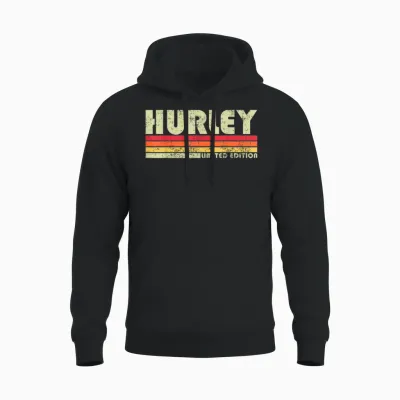 Retro Hurley Home State Cool 70s 80s Style Sunset Unisex Hoodie - Black