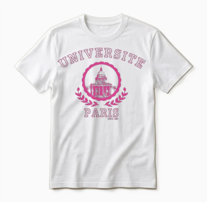 Paris Legacy Universite Excellence Unisex T-Shirt in White