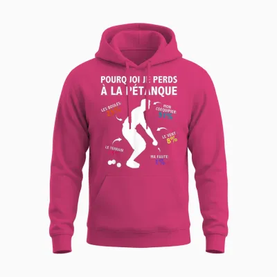 Why I Lose at La Pétanque Humor Statistics Unisex Hoodie - Heliconia