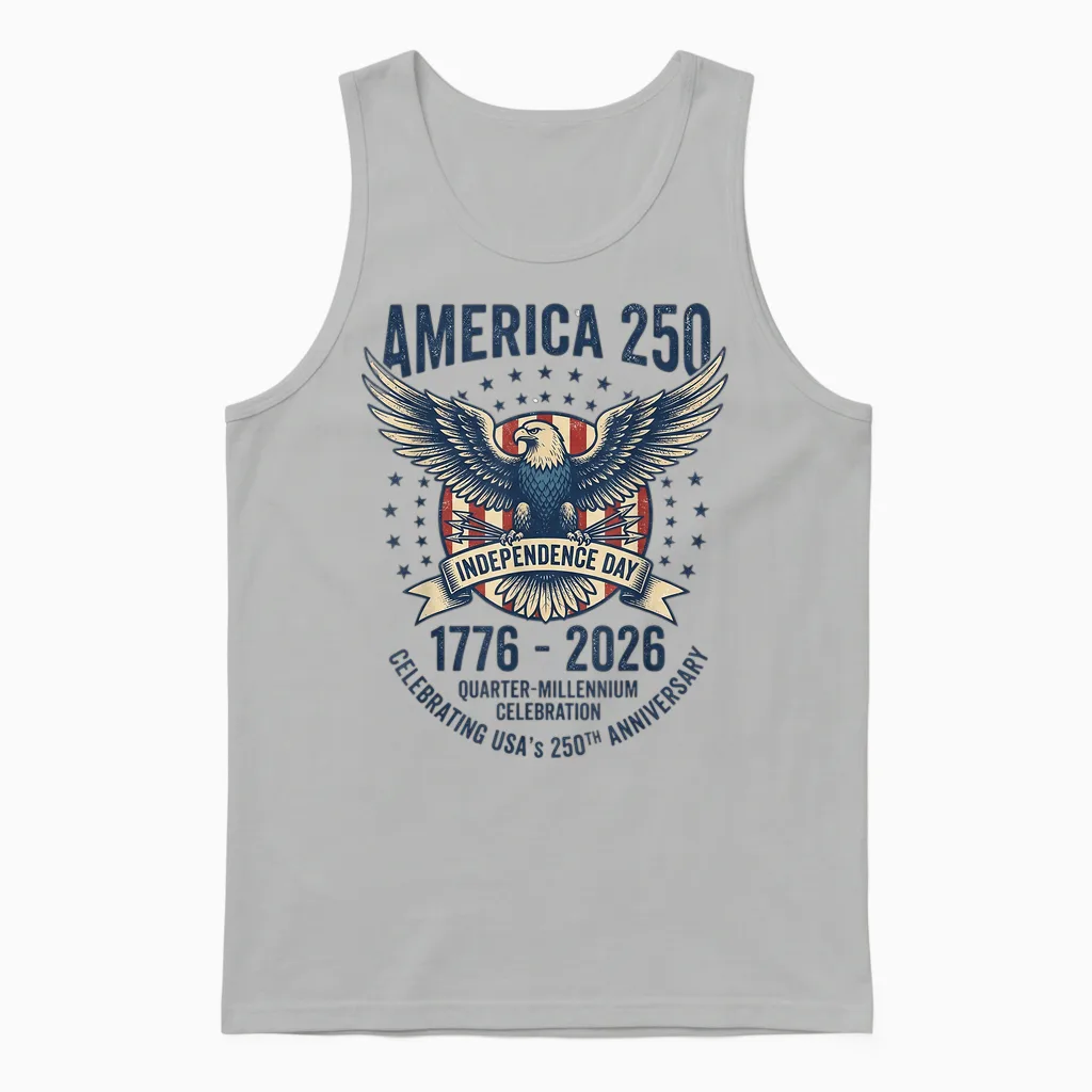 Anniversaire Américain, états-Unis, 1776-2026, Quarter Millennium 250 Unisex Tank Top in Ash
