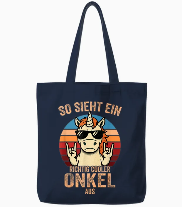 So Sieht Ein Richtig Cooler Onkel Aus Tote Bags in Navy