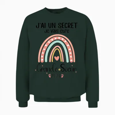 Child Future Big Sister 2026 Je Vais Etre Grande Soeur Unisex Sweatshirt - Forest