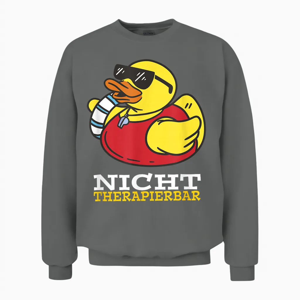 Bath Duck Lifeguard T-Shirt, Black, S Unisex Sweatshirt in Graphite Heather