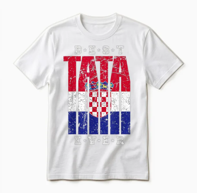 Tata Kroatischer Papa Vatertag Otac Kroatischer Vater Unisex T-Shirt in White