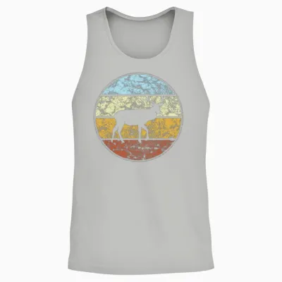 Deer Retro Unisex Tank Top - Ash