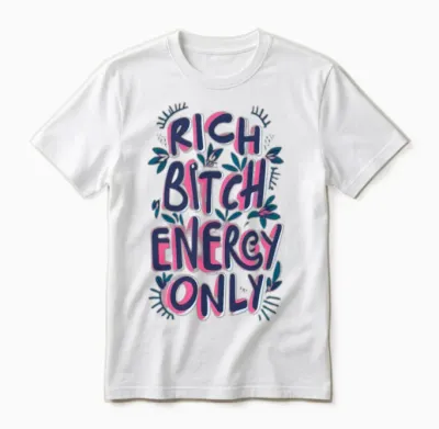 Rich Bitch Energy Only Unisex T-Shirt - White