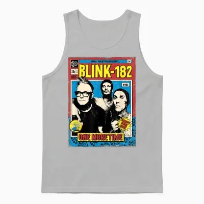 Official Blink-182 One More Time Comic Unisex Tank Top - Ash