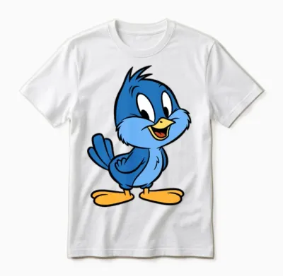 Lil Blue Bird of Happiness Unisex T-Shirt - White