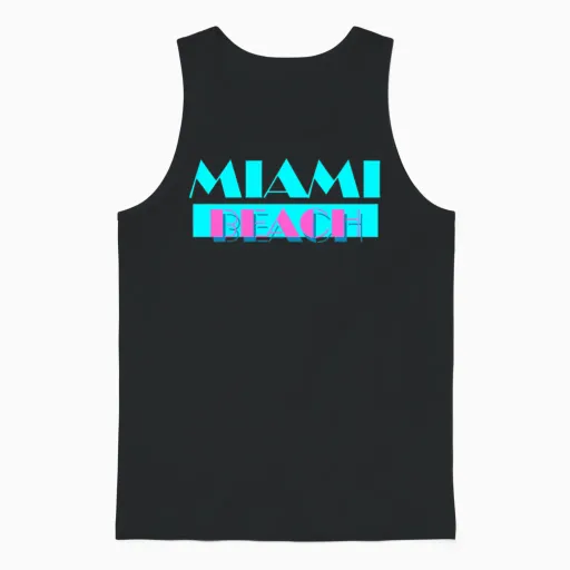 Miami Beach Summer & Gift Unisex Tank Top in Black