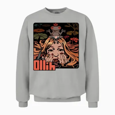 Frog Queen — the Crowned Swamp [original Art] Unisex Sweatshirt - Ash