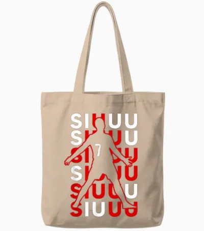 Siuuuu Funny Soccer Present for Soccer Lovers Fan Kid's Boys Tote Bags - Natural