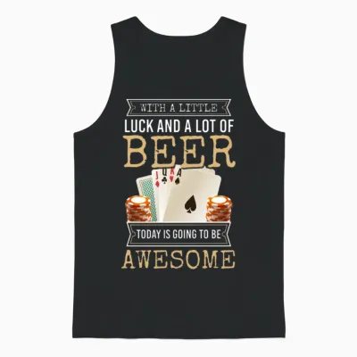 Cards Gambling Poker Face Unisex Tank Top - Black