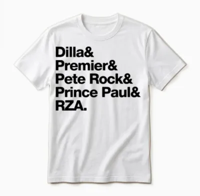 J Dilla Premier Pete Rock Prince Paul Rza Helvetic Unisex T-Shirt - White