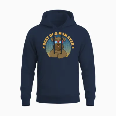 Best Dog Mom Ever Miniature Schnauzer Unisex Hoodie - Navy