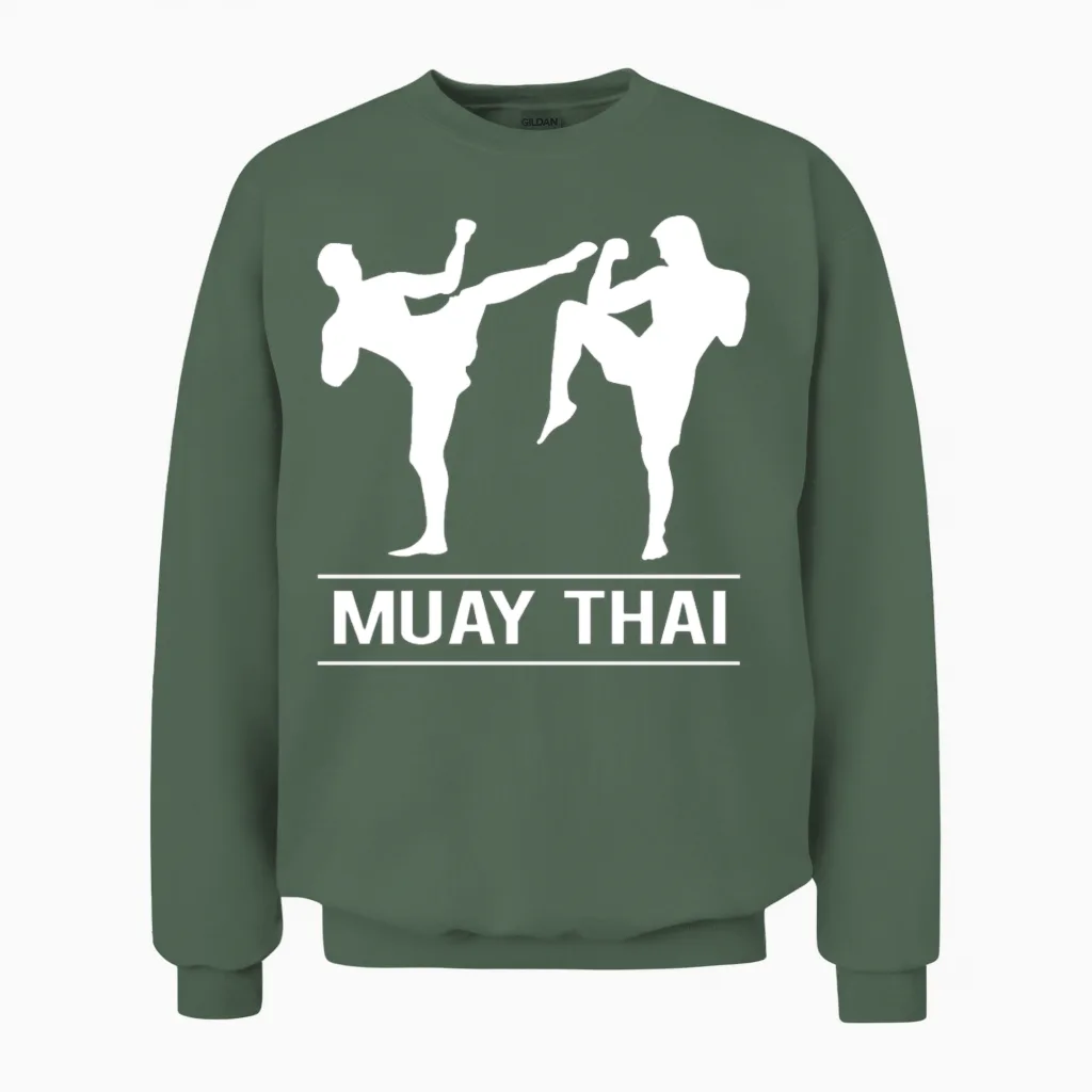 Muay Thai Unisex Sweatshirt in Military Green