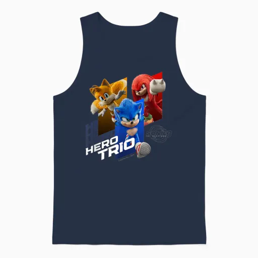 Sonic the Hedgehog 3 - "hero Trio" T-Shirt, Black, S Unisex Tank Top in Navy