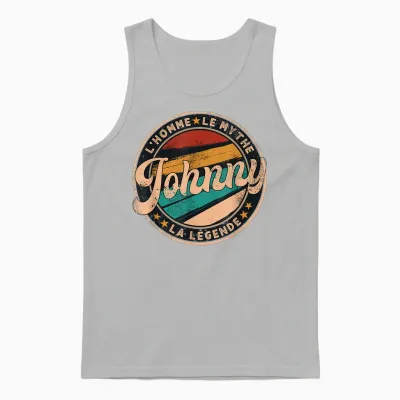 Johnny L'homme Le Myth La Légende Idée Cadeau Prénom Johnny T-Shirt, Black, S Unisex Tank Top - Ash