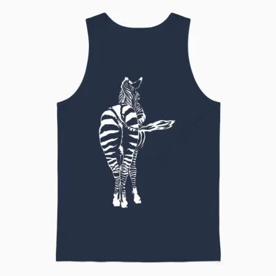 Zebra Butt Afrique Manche Longue Unisex Tank Top - Navy