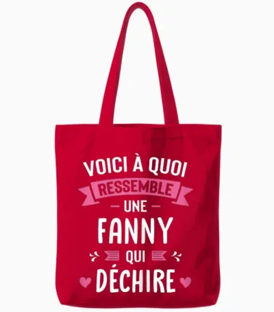 Woman Humour Personalized Gift Name Fanny Who Deschire T-Shirt, Black, Female X-Small Tote Bags - Red