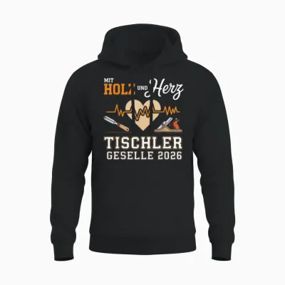 Tischler Ausbildung Bestandene Gesellenprüfung Geselle 2026 Unisex Hoodie - Black