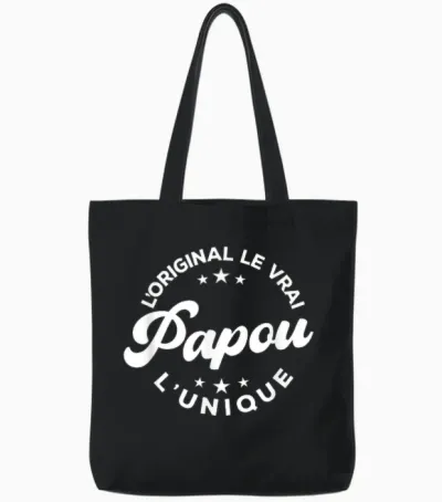 Papou the Original the Unique Gift Men's Grandfather's Day Tote Bags - Black