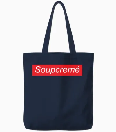 Soupcreme Funny Brand Parody Tote Bags - Navy