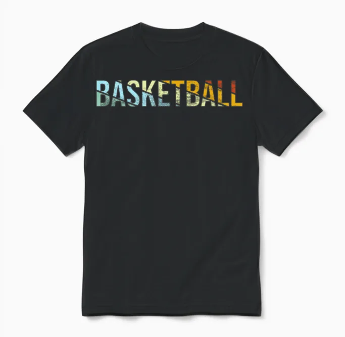 Basketball Retro Unisex T-Shirt in Black
