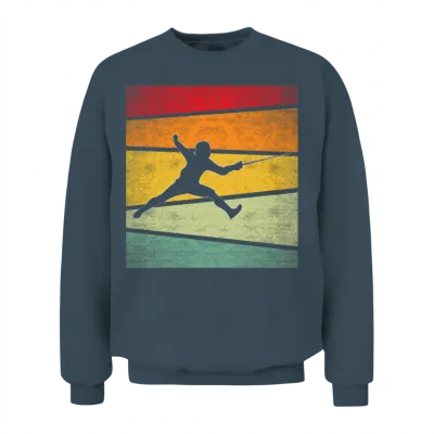 Fencing Retro Unisex Sweatshirt - Dark Heather