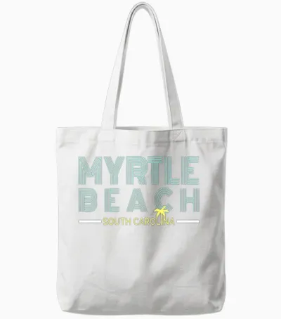 Myrtle Beach Retro Tote Bags - White