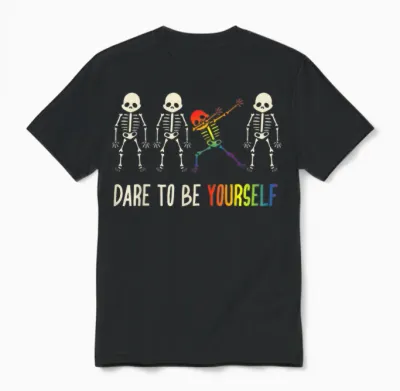 Dare to Be Yourself Shirt | Cute Lgbt Pride T-Shirt Gift Unisex T-Shirt - Black