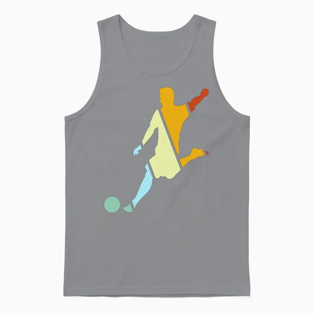 Soccer Retro Unisex Tank Top in Sport Grey