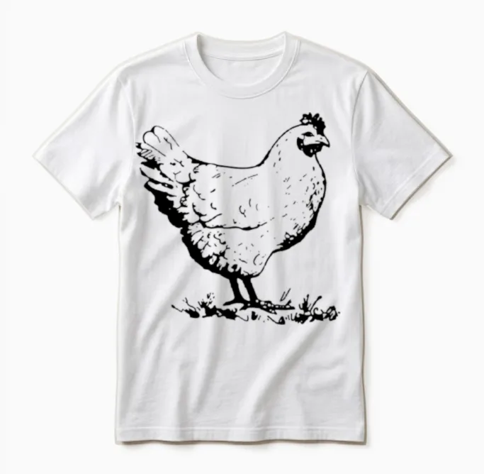 Chicken Funny Bird Lovers Unisex T-Shirt in White