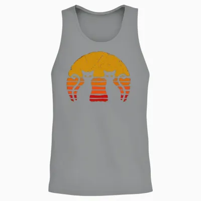 Retro Cat Unisex Tank Top - Sport Grey