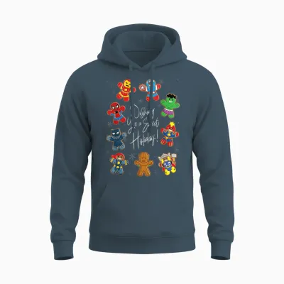 Marvel Avengers Christmas Gingerbread Wishing Sweet Holiday Unisex Hoodie - Dark Heather