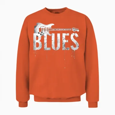 Distressed E-Gitarre Blues Music Unisex Sweatshirt - Orange