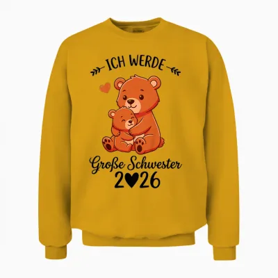 Kinder Ich Werde Große Schwester 2026 Unisex Sweatshirt - Gold