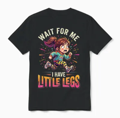 Wait for Me I Have Little Legs Lustiges Laufen Läufer Unisex T-Shirt - Black
